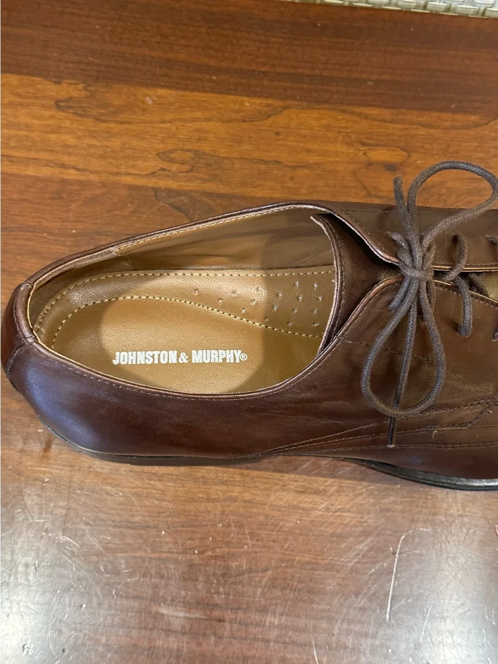 🌟HP🌟Johnston & Murphy Harding Panel Leather Oxfords Brown Bicycle Toe Men's 14 M